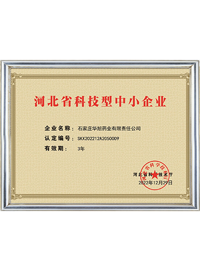 Hebei Province Science and Technology Small and Medium Enterprises