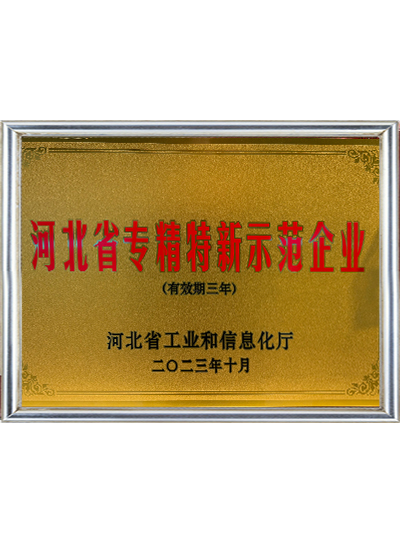 Hebei Province Specialized, Refined, Special and New Demonstration Enterprise